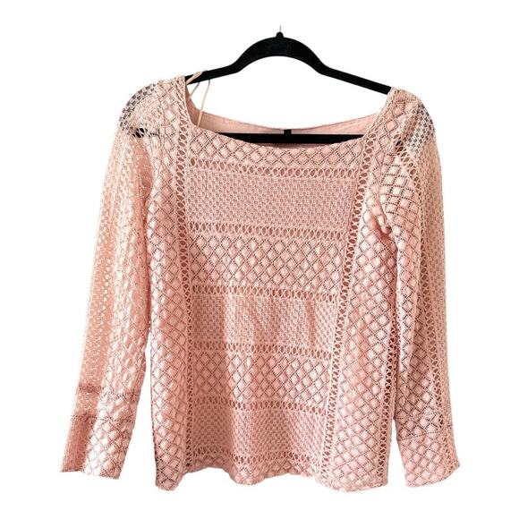 Massimo Dutti Blush Textured Cotton Blouse – Size 2 - Picture 3 of 7